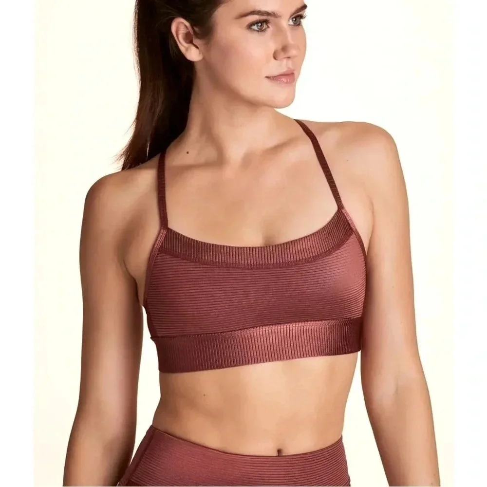 ALALA Raya Rib Bra in Desert Rose (Pinkish Brown) Size XS